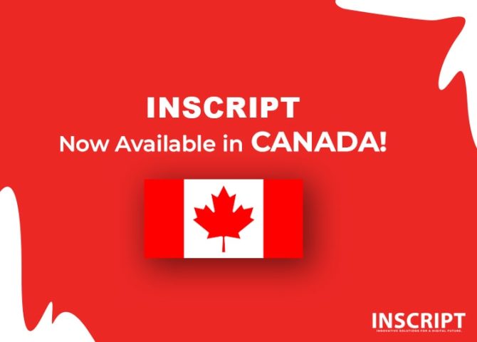 Inscript Web Solutions Now Available in Canada!